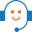 service icon of a smiley face wearing a headset